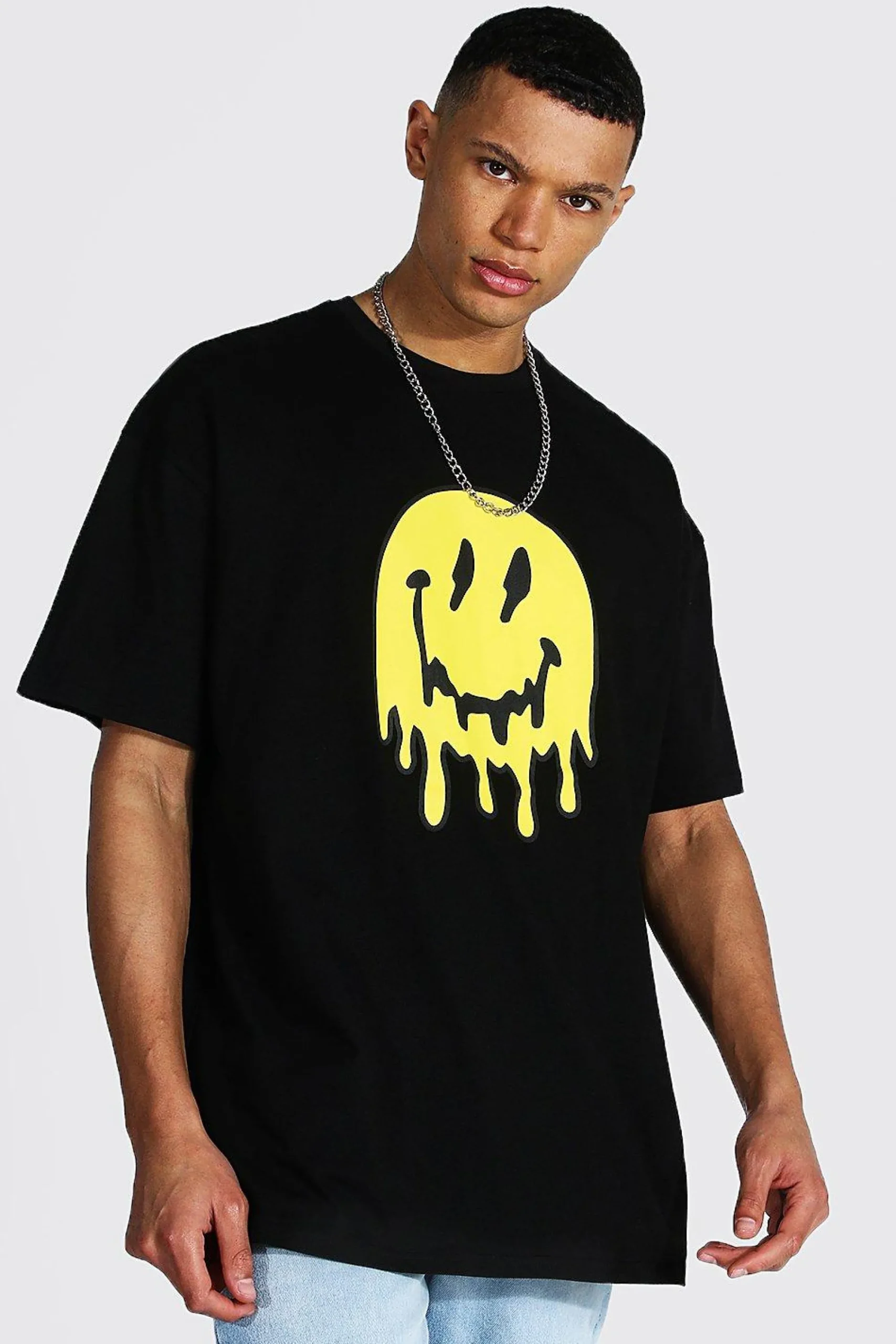 Tall Oversized Drip Face T-shirt | UK^boohooMAN Sale