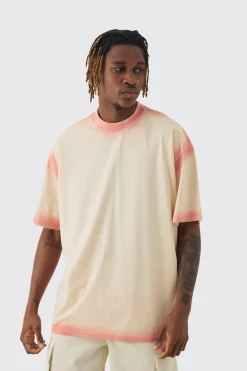 Tall Oversized Extended Neck Spray Wash T-shirt | UK^boohooMAN Sale