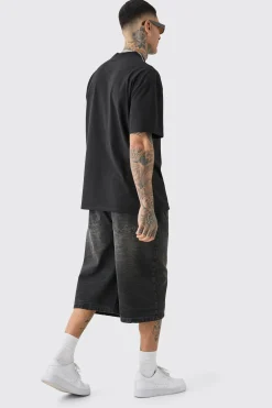 Tall Oversized Extended Neck Abstract Floral Print T-shirt | UK^boohooMAN Clearance