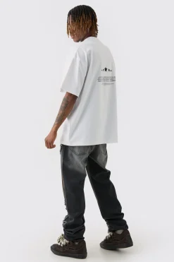 Tall Oversized Extended Neck Limited Print T-shirt | UK^boohooMAN Discount