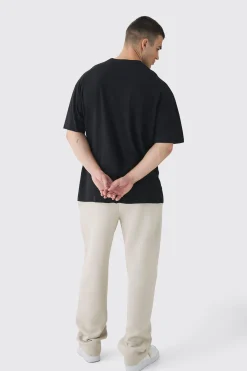 Tall Oversized Extended Neck Pour Homme Puff Print T-Shirt | UK^boohooMAN Clearance