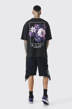 Tall Oversized Floral Back Graphic T-shirt | UK^boohooMAN Best