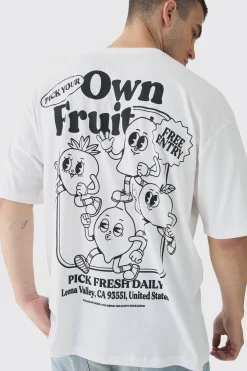 Tall Oversized Fruit Graphic T-Shirt | UK^boohooMAN Discount