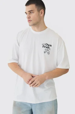 Tall Oversized Fruit Graphic T-Shirt | UK^boohooMAN Discount