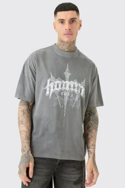 Tall Oversized Homme Cross T-shirt In | UK^boohooMAN New