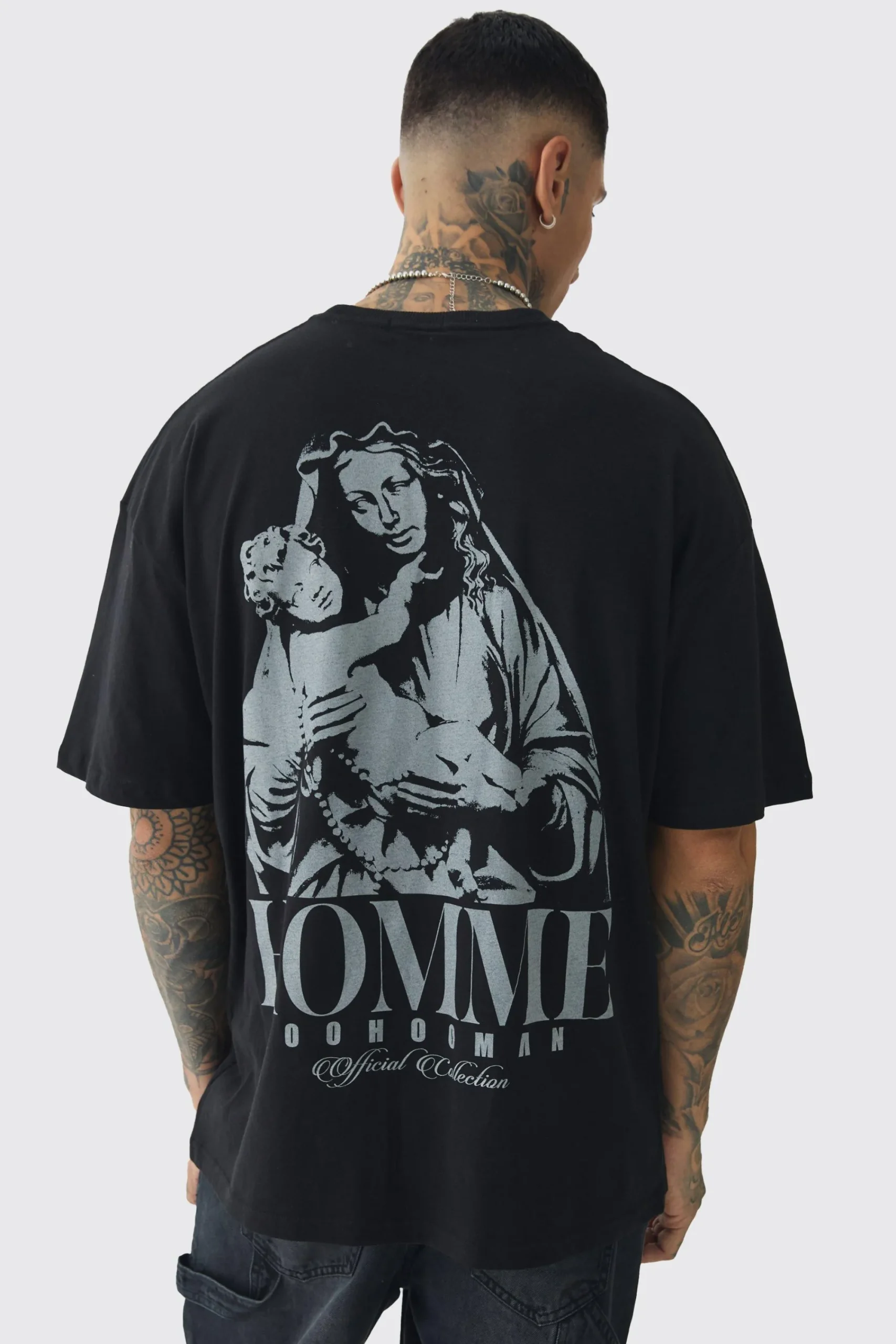 Tall Oversized Homme Rennaisance Print T-Shirt | UK^boohooMAN