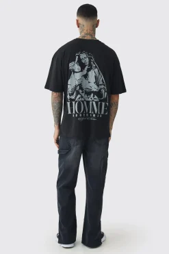 Tall Oversized Homme Rennaisance Print T-Shirt | UK^boohooMAN