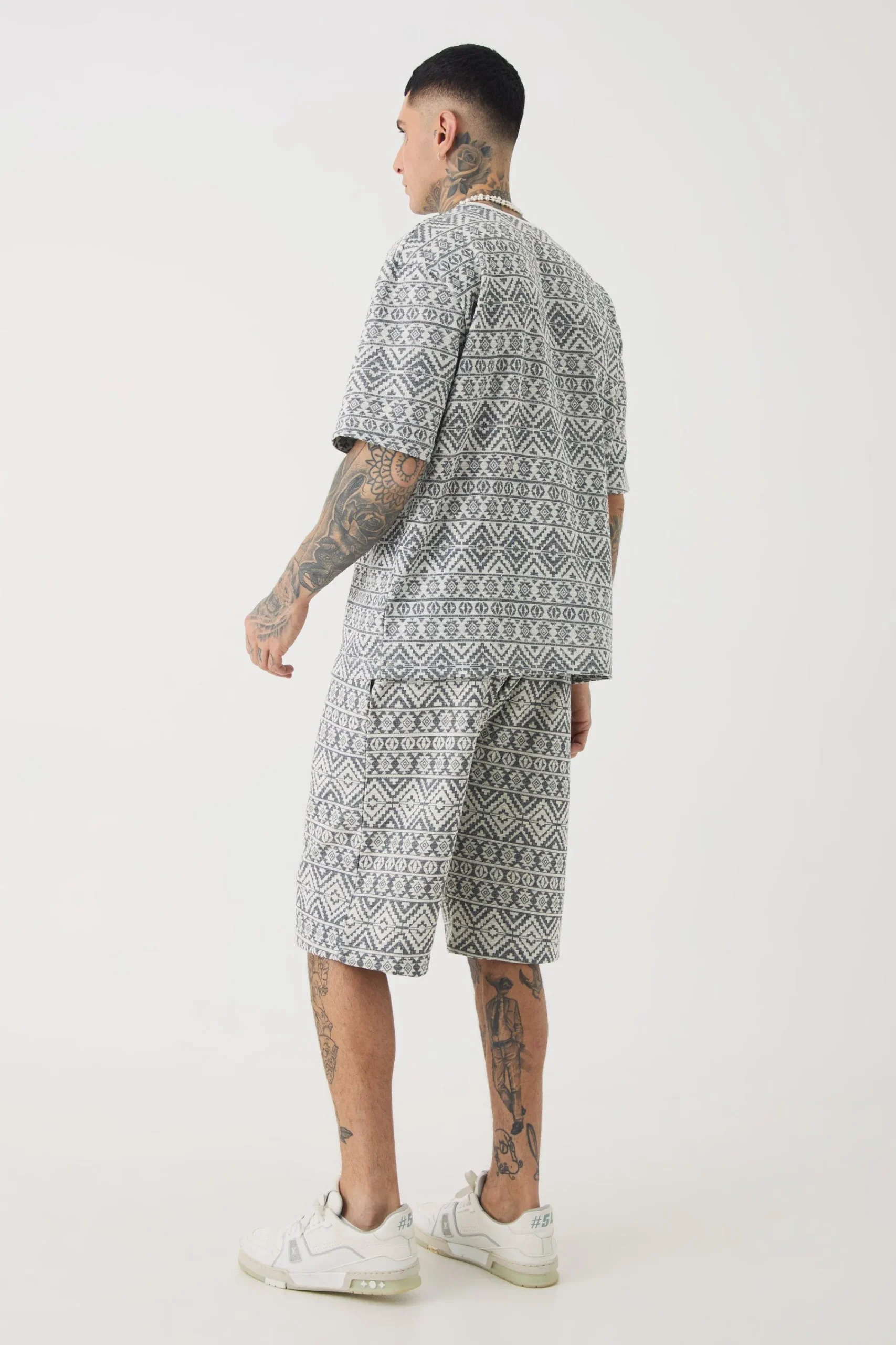 Tall Oversized Jacquard Abstract T-shirt | UK^boohooMAN Best