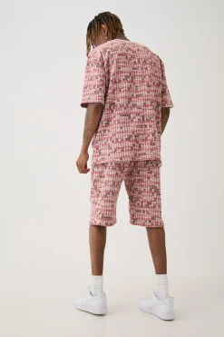 Tall Oversized Jacquard Geo T-shirt | UK^boohooMAN Best