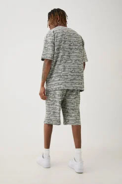 Tall Oversized Jacquard Geo T-shirt | UK^boohooMAN