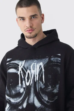 boohooMAN Tall Oversized Korn License Hoodie | UK| Hoodies & Sweatshirts