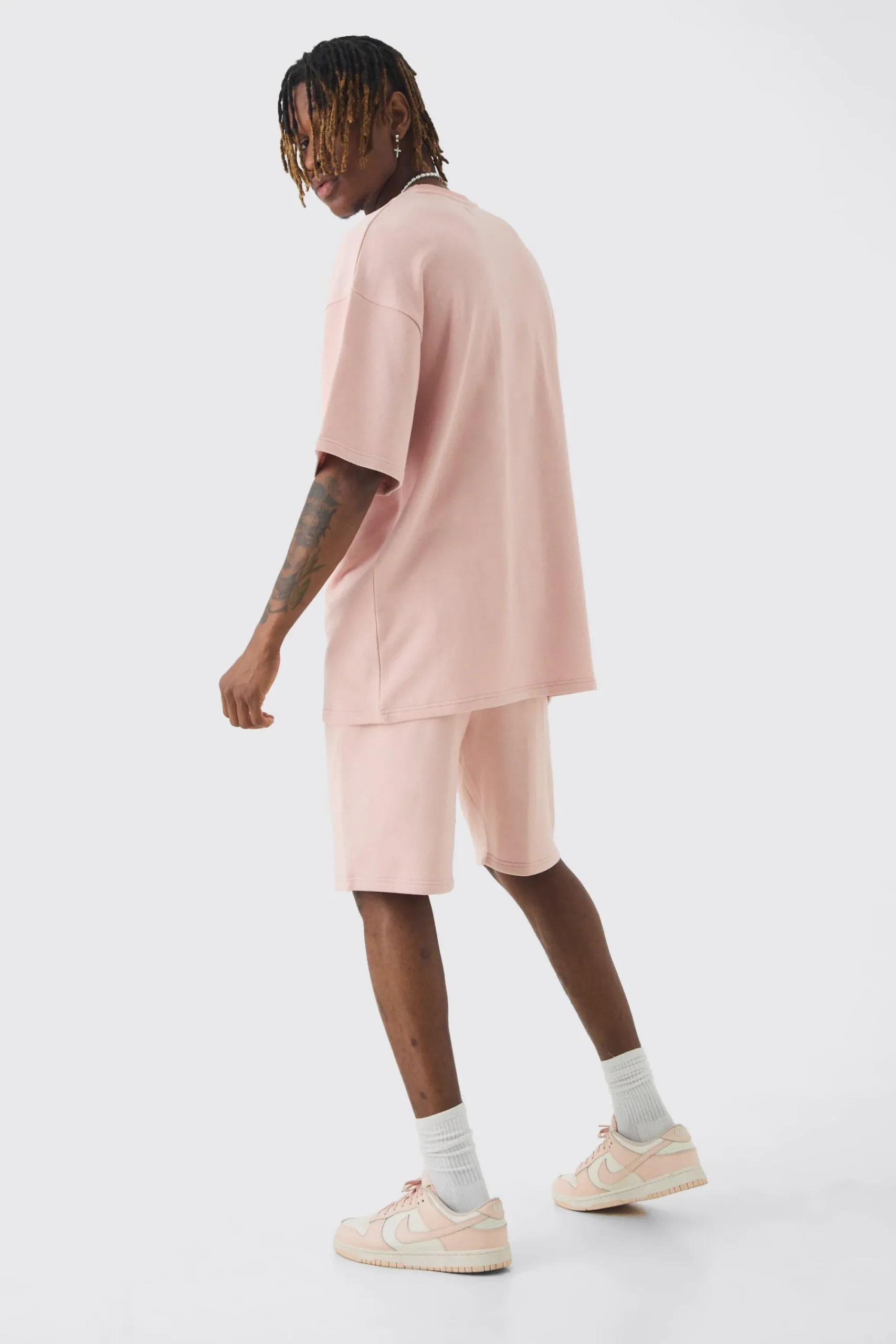 boohooMAN Tall Oversized Limited Washed T-shirt & Short Set | UK| Tracksuits