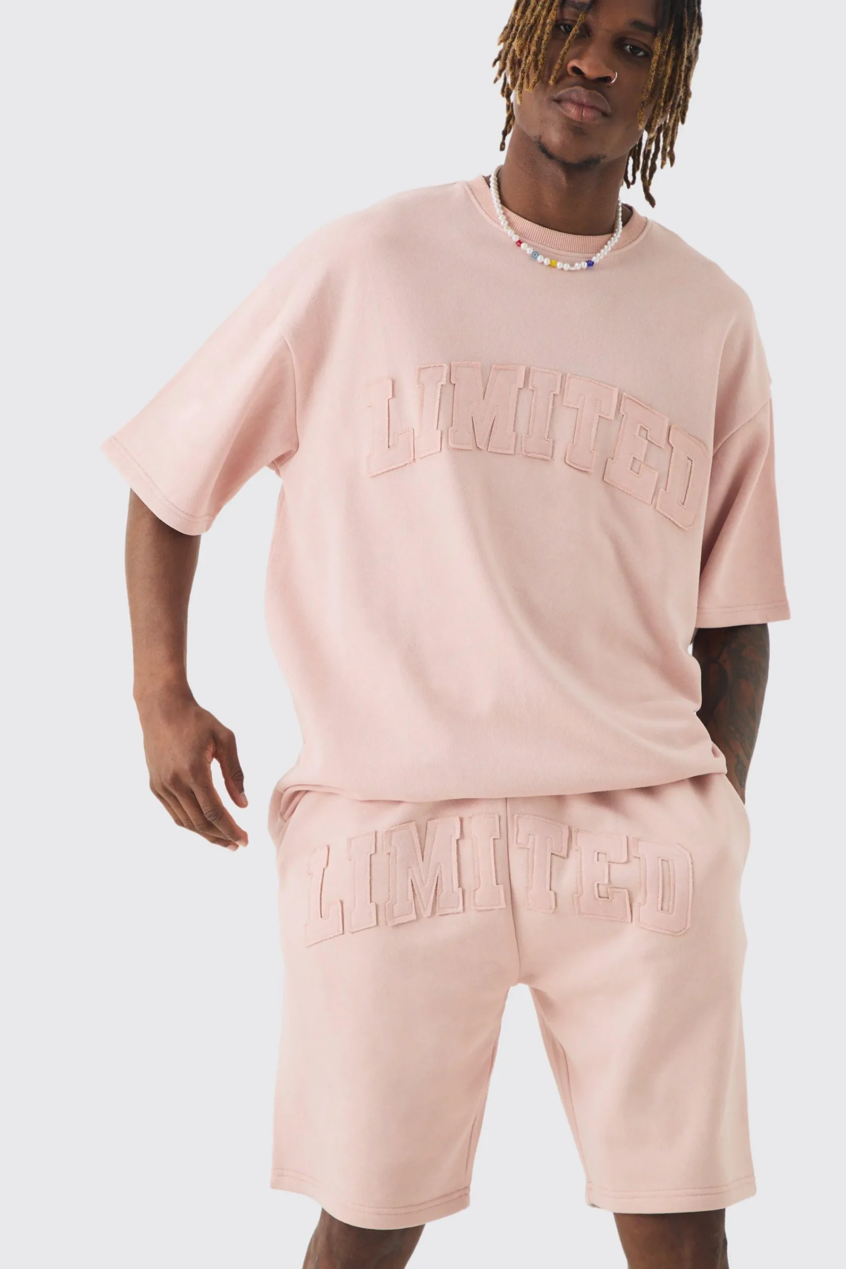 boohooMAN Tall Oversized Limited Washed T-shirt & Short Set | UK| Tracksuits