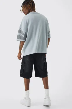Tall Oversized Line Drawing Knitted T-shirt | UK^boohooMAN Best