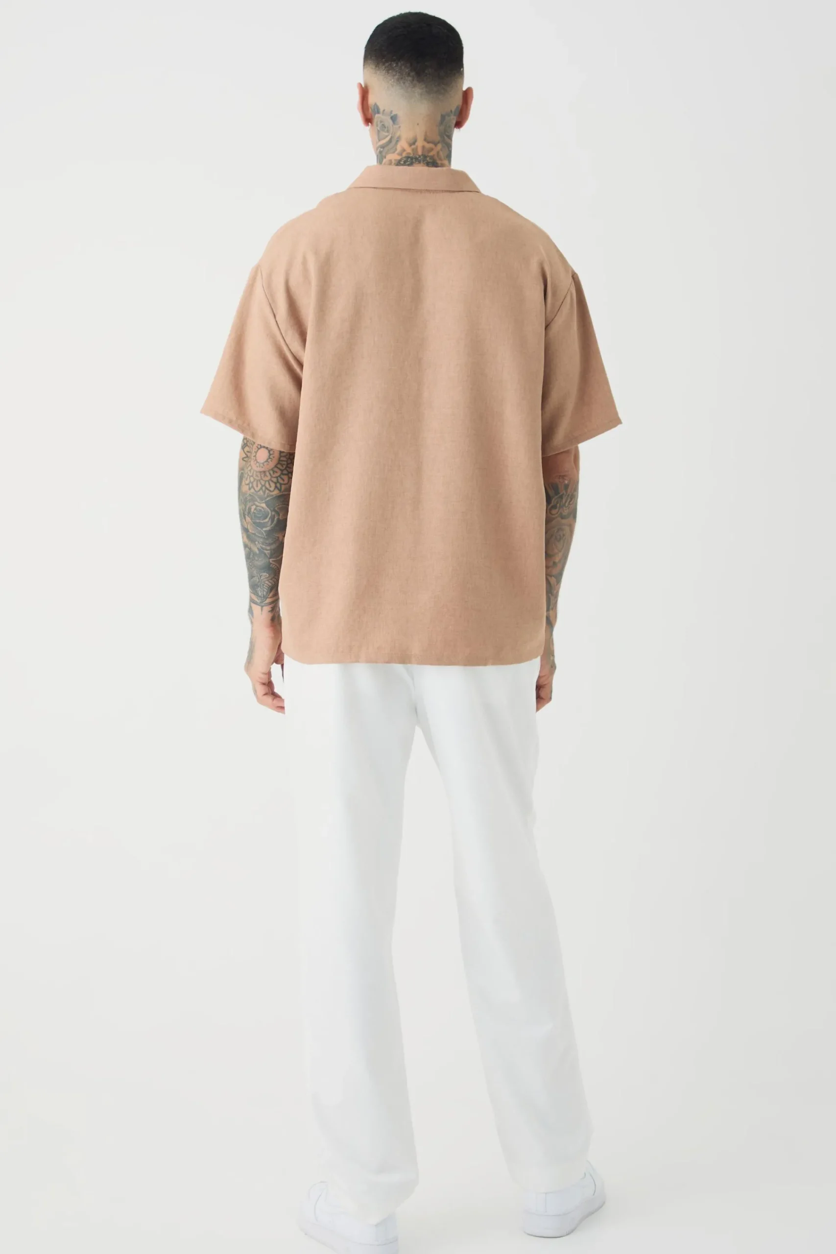Tall Oversized Linen Revere Polo In | UK^boohooMAN Best