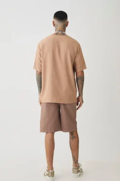 Tall Oversized Linen T-shirt | UK^boohooMAN New