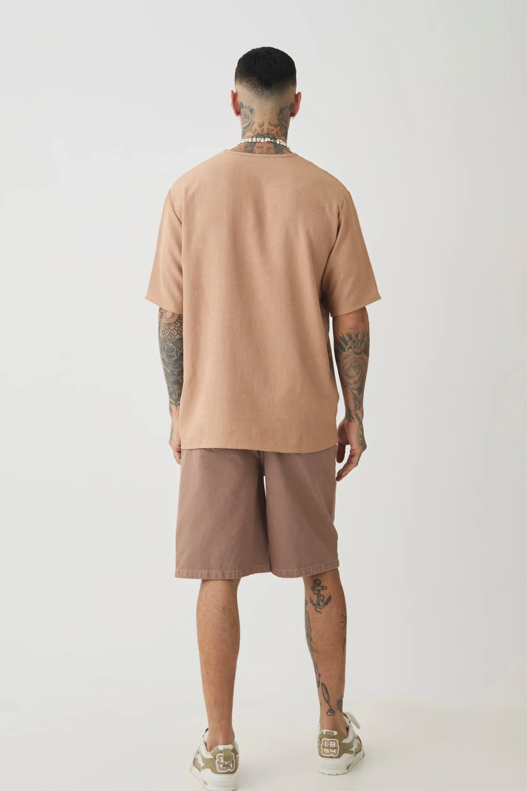 Tall Oversized Linen T-shirt | UK^boohooMAN New
