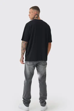 Tall Oversized Man Diamond Embroidered T-shirt In | UK^boohooMAN New