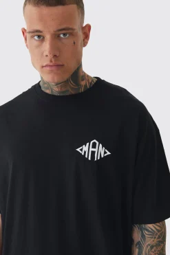 Tall Oversized Man Diamond Embroidered T-shirt In | UK^boohooMAN New