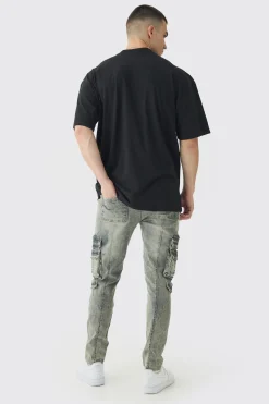 Tall Oversized Metallic Print Cowboy T-Shirt | UK^boohooMAN Clearance