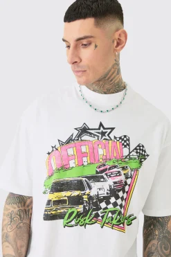 Tall Oversized Neon Moto T-shirt | UK^boohooMAN Sale