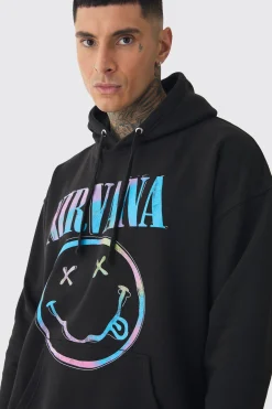 boohooMAN Tall Oversized Nirvana Face License Print Hoodie | UK| Hoodies & Sweatshirts