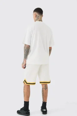 boohooMAN Tall Oversized OFCL Basketball Tee & Short Set | UK| Tracksuits