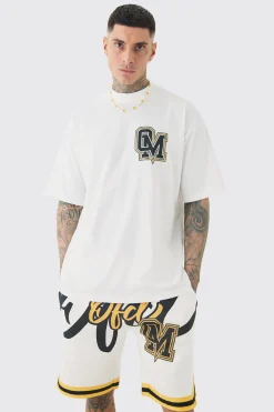 boohooMAN Tall Oversized OFCL Basketball Tee & Short Set | UK| Tracksuits