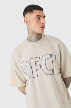 boohooMAN Tall Oversized OFCL Embroidered T-Shirt & Short Set | UK| Tracksuits
