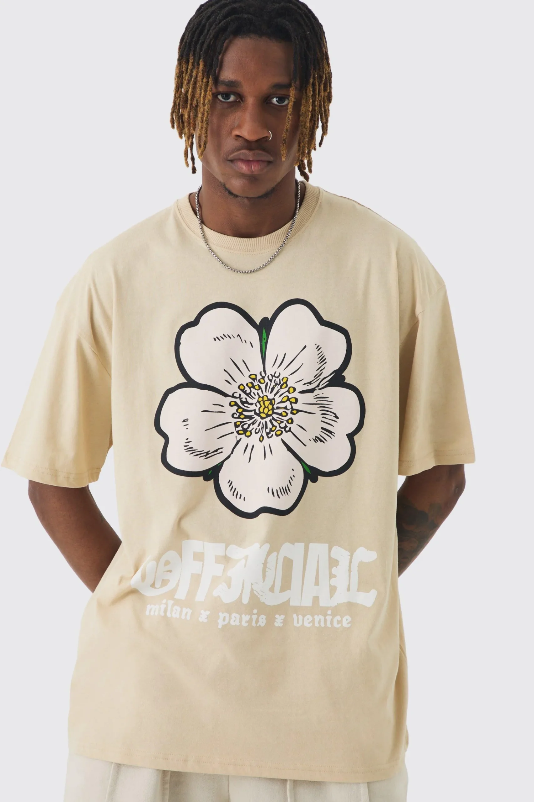 Tall Oversized Official Floral Print T-shirt | UK^boohooMAN Discount