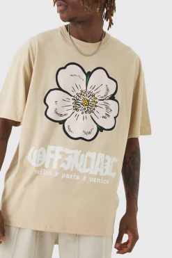 Tall Oversized Official Floral Print T-shirt | UK^boohooMAN Discount