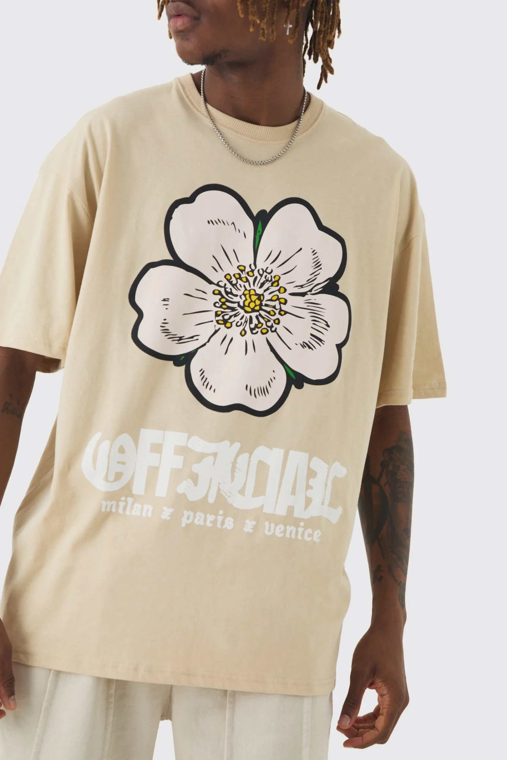 Tall Oversized Official Floral Print T-shirt | UK^boohooMAN Discount