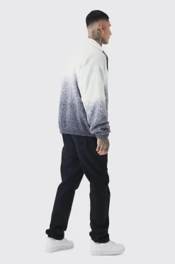 boohooMAN Tall Oversized Ombre Borg Funnel Neck Jacket In | UK| Coats & Jackets