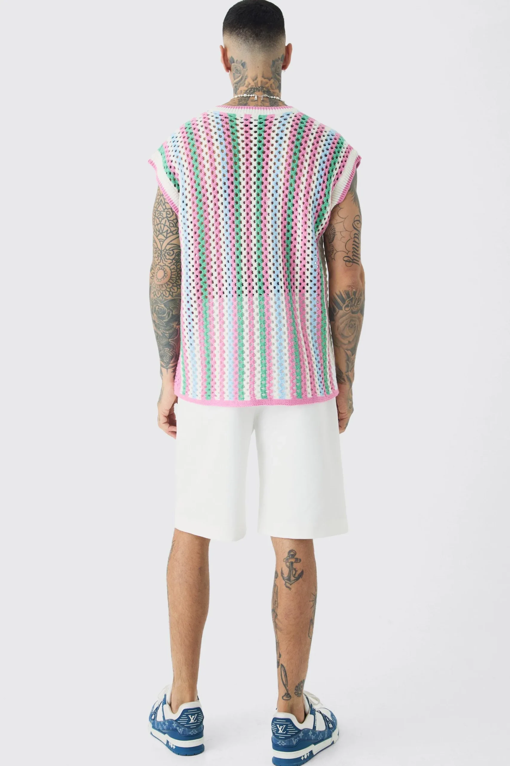 Tall Oversized Open Stitch Crochet Knitted Tank | UK^boohooMAN Discount