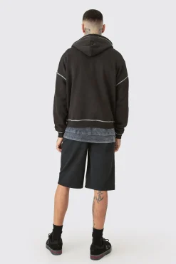 boohooMAN Tall Oversized Plush Boxy Drop Shoulder Printed Hoodie | UK| Hoodies & Sweatshirts