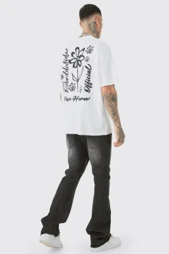 Tall Oversized Pour Homme Line Drawing Print T-shirt | UK^boohooMAN Outlet