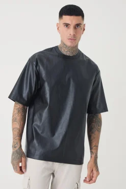 Tall Oversized Pu T-shirt | UK^boohooMAN Outlet
