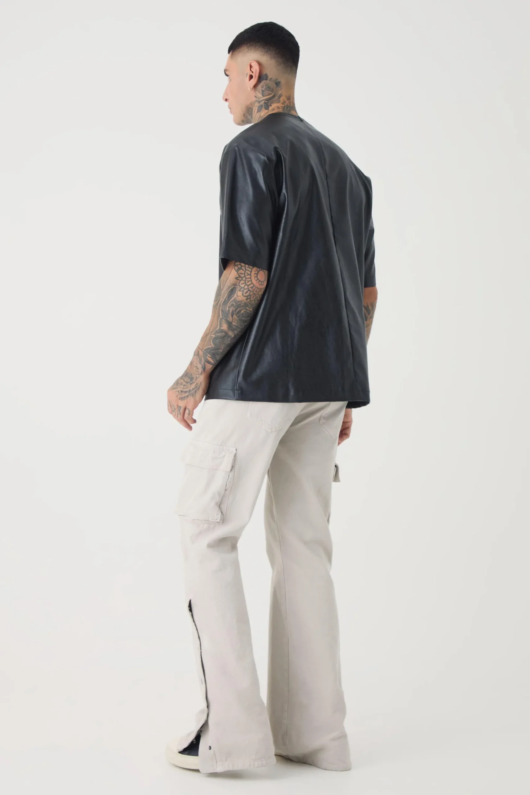 Tall Oversized Pu T-shirt | UK^boohooMAN Outlet