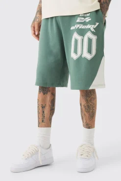 boohooMAN Tall Oversized Puff Print Moto Mid Length Shorts | UK| Shorts