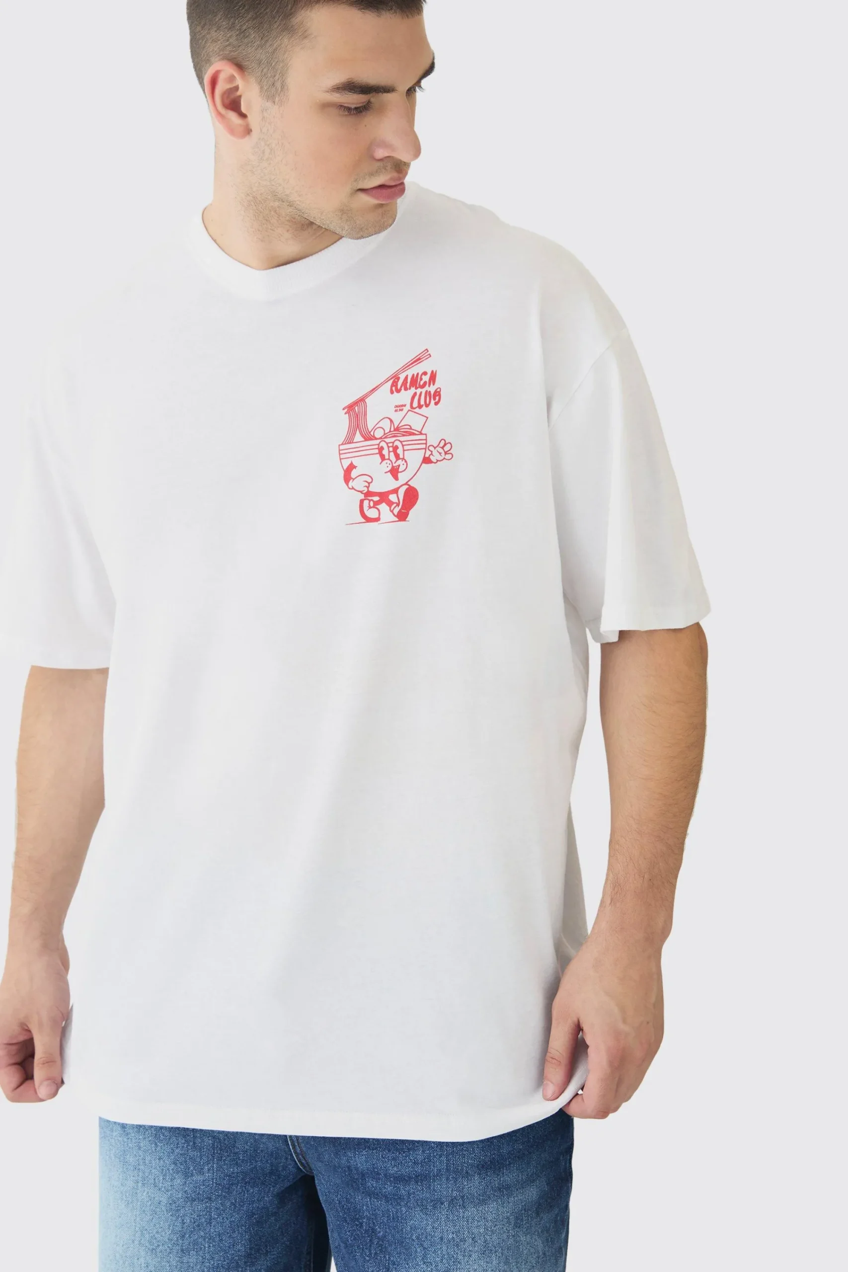 Tall Oversized Ramen Graphic T-Shirt | UK^boohooMAN
