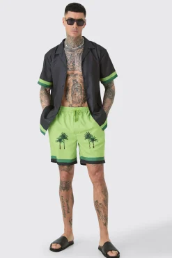 boohooMAN Tall Oversized Resort Print Shirt & Swim Short Set In | UK| Sets & Co-Ords