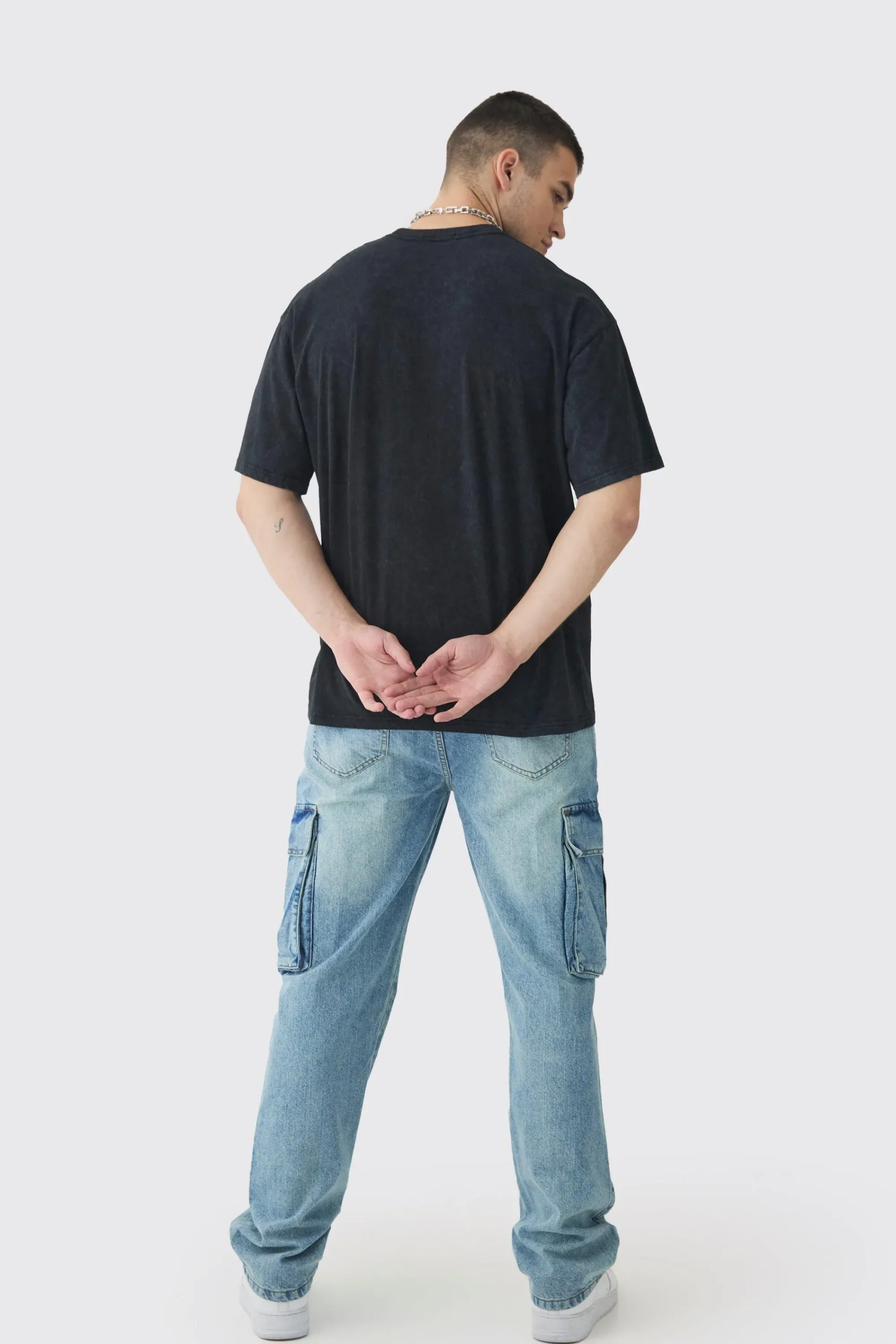 Tall Oversized Skull Acid Wash T-Shirt | UK^boohooMAN Best