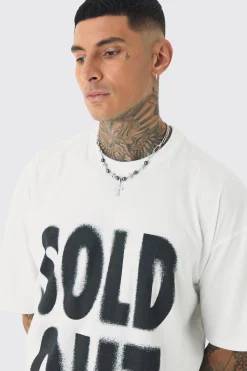 Tall Oversized Sold Out Print T-shirt | UK^boohooMAN