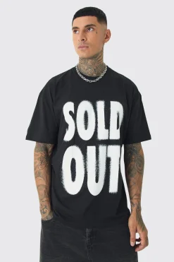 Tall Oversized Sold Out Print T-shirt | UK^boohooMAN Sale