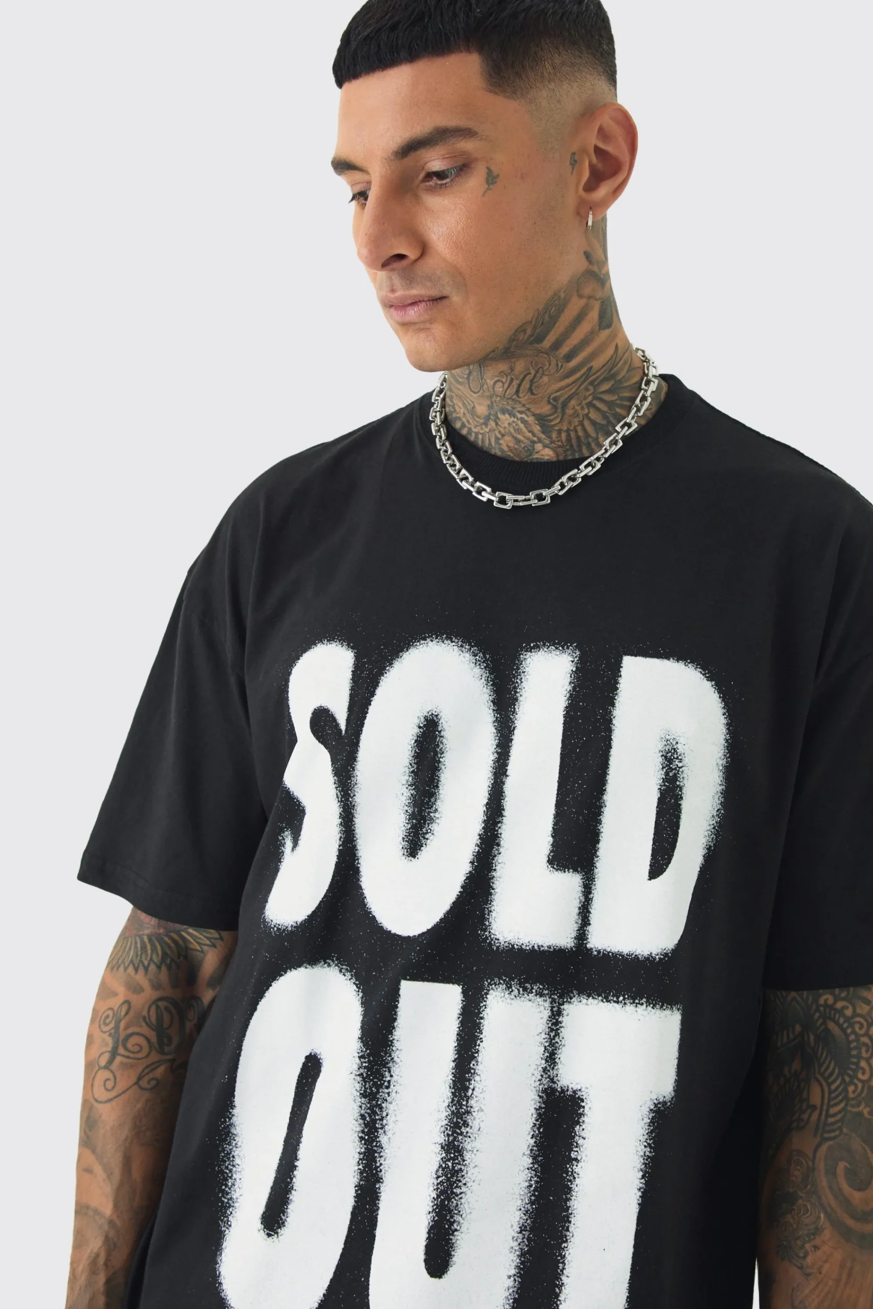 Tall Oversized Sold Out Print T-shirt | UK^boohooMAN Sale
