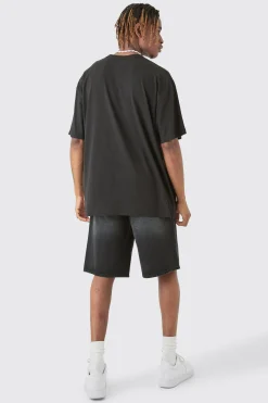 Tall Oversized Stencil Floral Embroidered T-shirt In | UK^boohooMAN Outlet