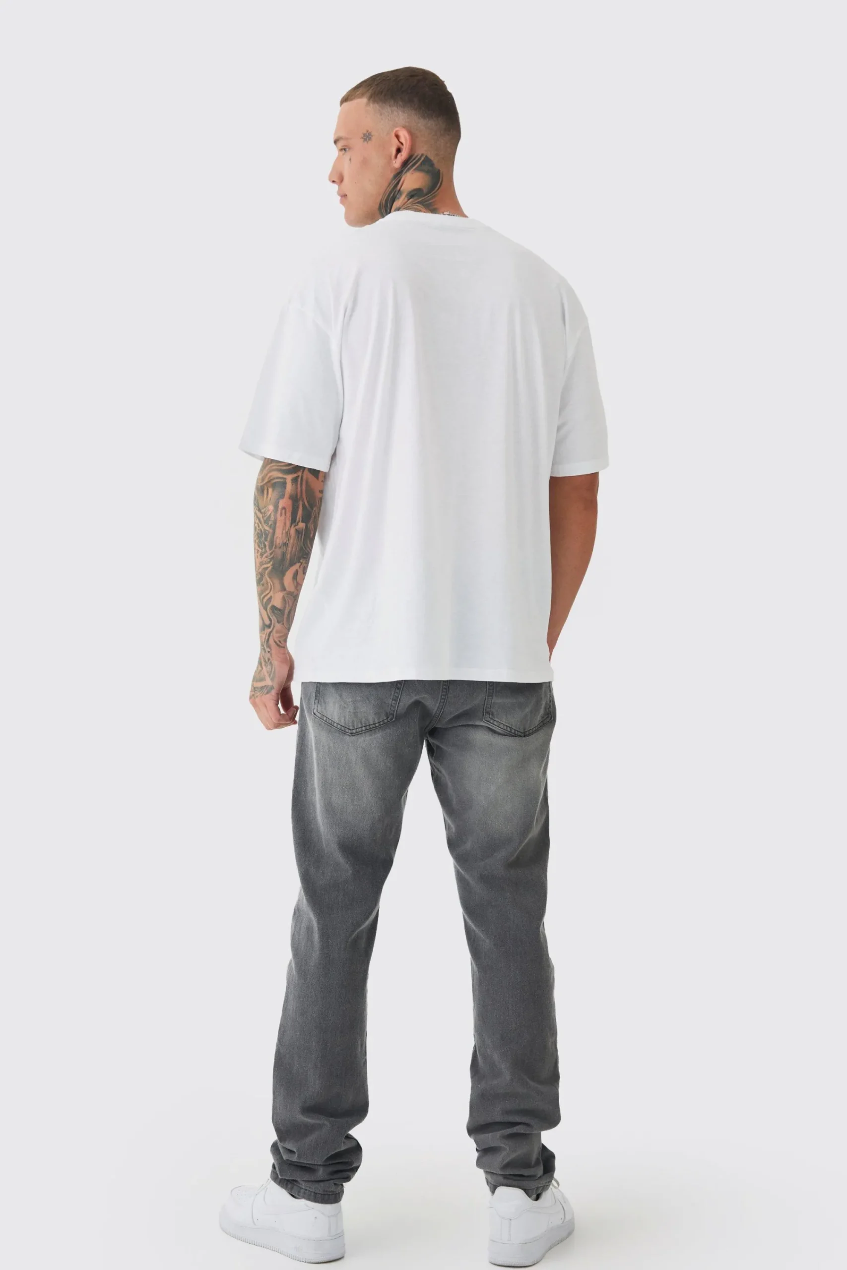 Tall Oversized Tall Cherry Embroidered T-shirt In | UK^boohooMAN