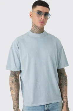 Tall Oversized Tokyo Back Print Overdye T-shirt | UK^boohooMAN