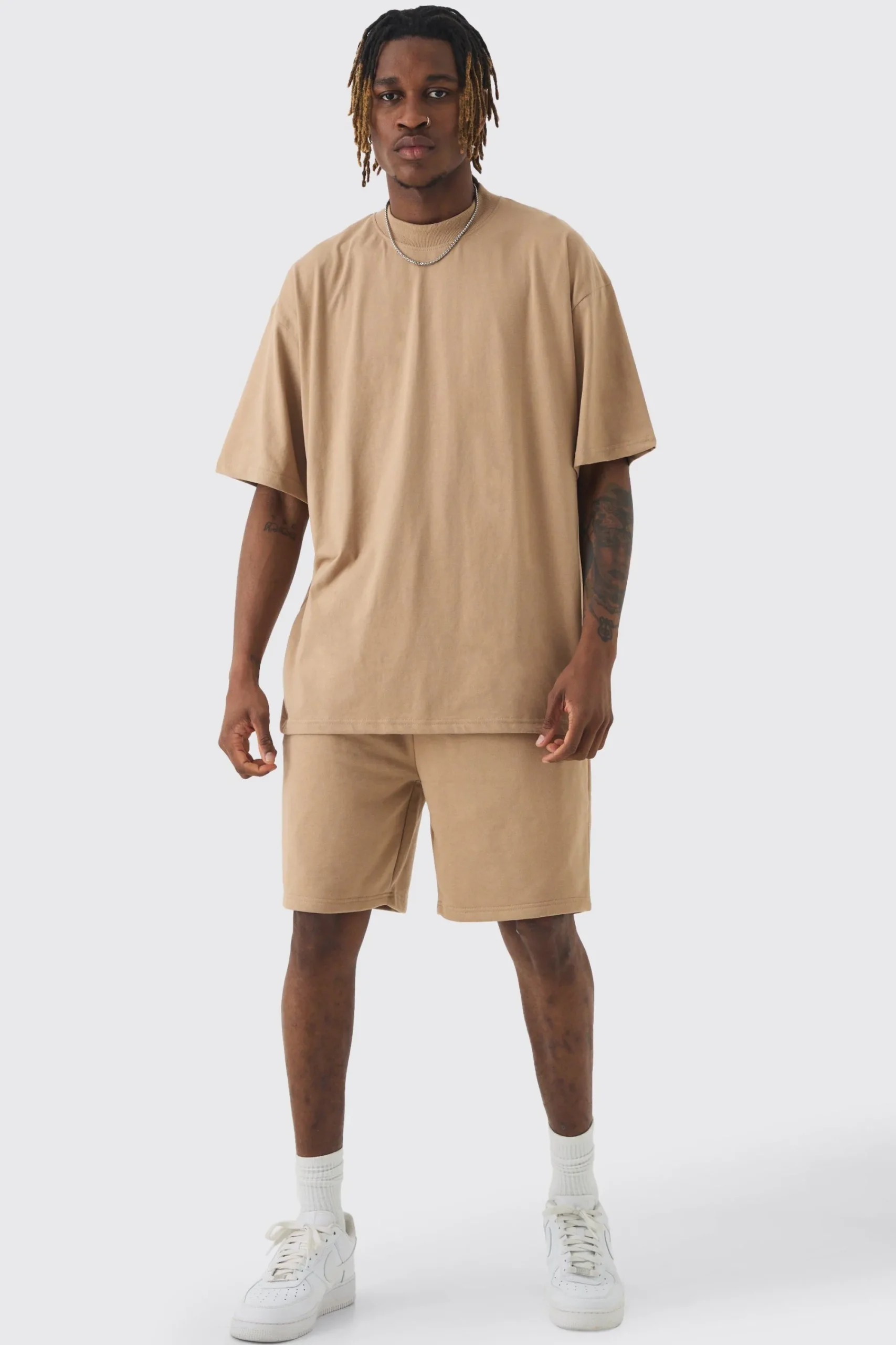 boohooMAN Tall Oversized T-shirt & Short Set | UK| Sets & Co-Ords|Tracksuits