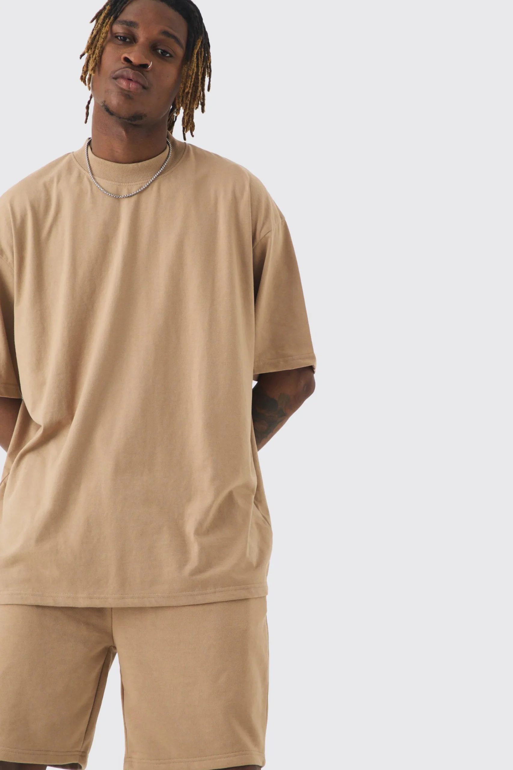 boohooMAN Tall Oversized T-shirt & Short Set | UK| Sets & Co-Ords|Tracksuits